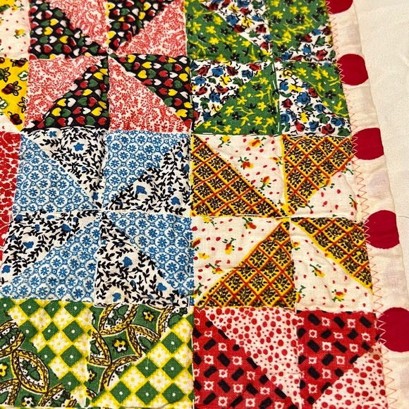 SOLD!!! Vintage patchwork quilt blanket doll or dollhouse 10”x12” - Picture 6 of 13